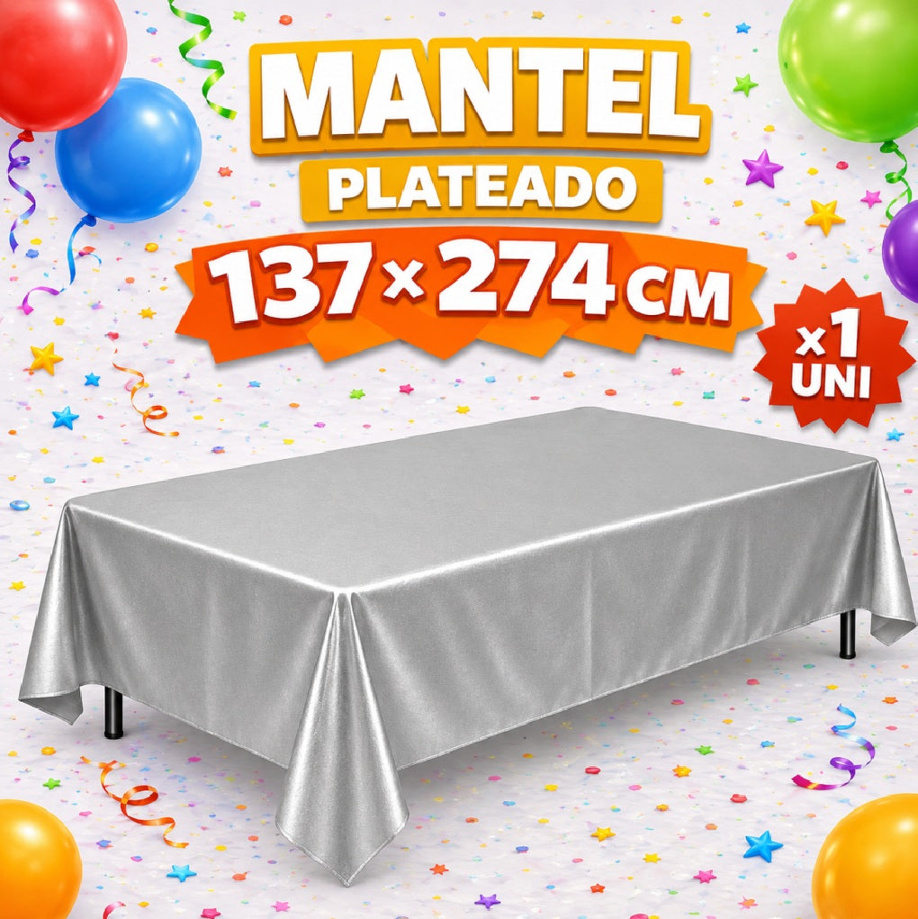 Mantel de Mesa 137 x 274 cm de Colores para Fiesta, Cumpleaños y Decoración de Eventos