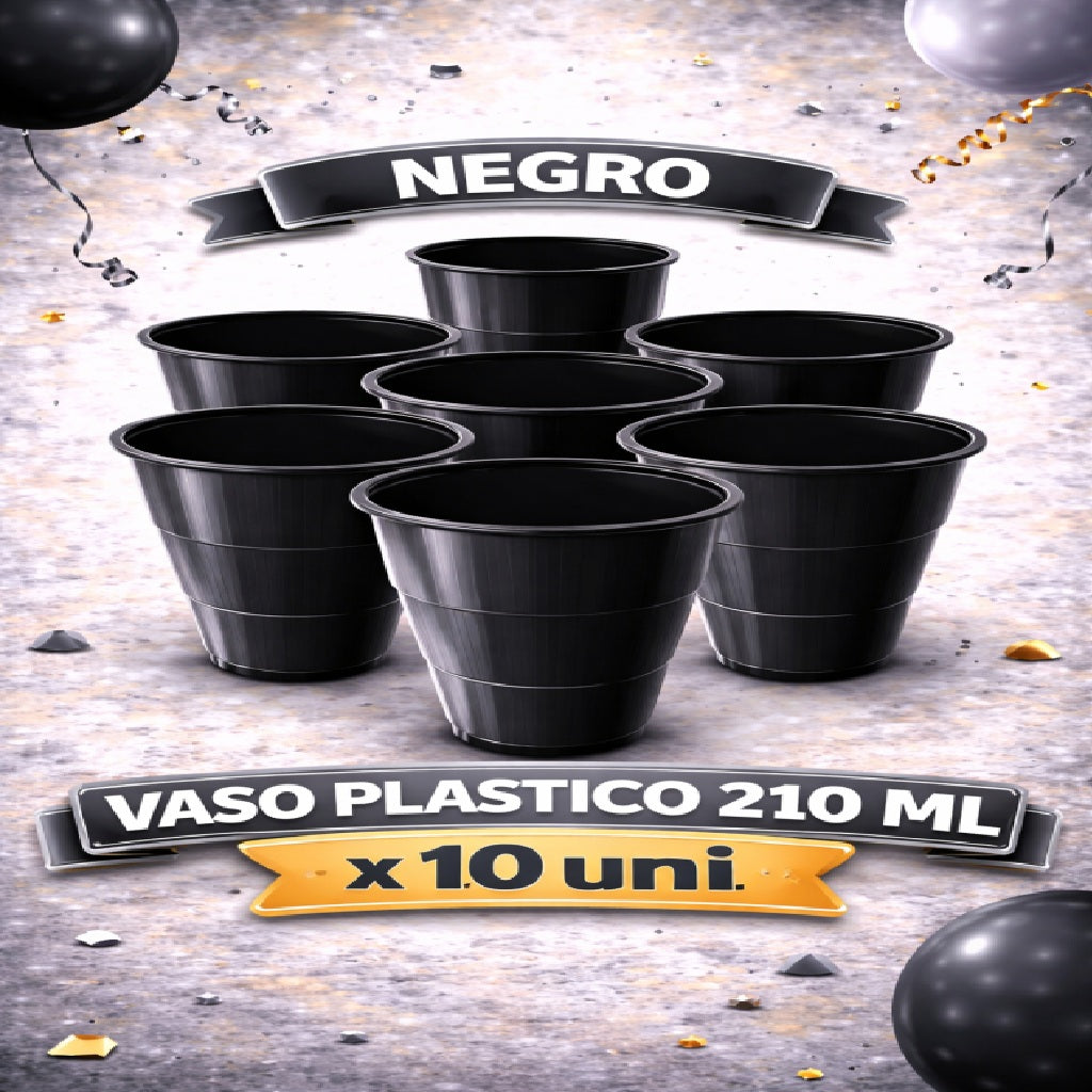 Vaso Plástico 210 ml x10 Colores – Vasos Plásticos para Fiesta
