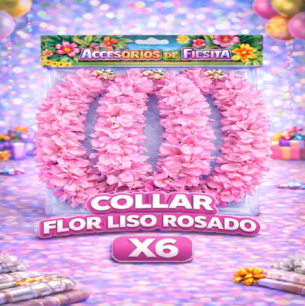 Collares de Flores Hawaianos x 6 – Accesorios para Fiesta y Cumpleaños
