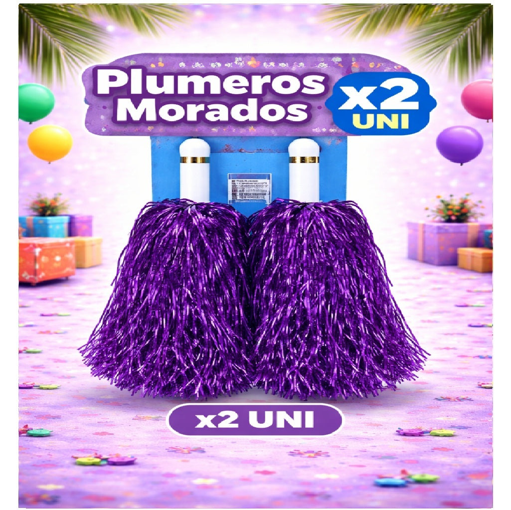 Plumeros Colores x2 - Accesorio para Animación y Fiestas