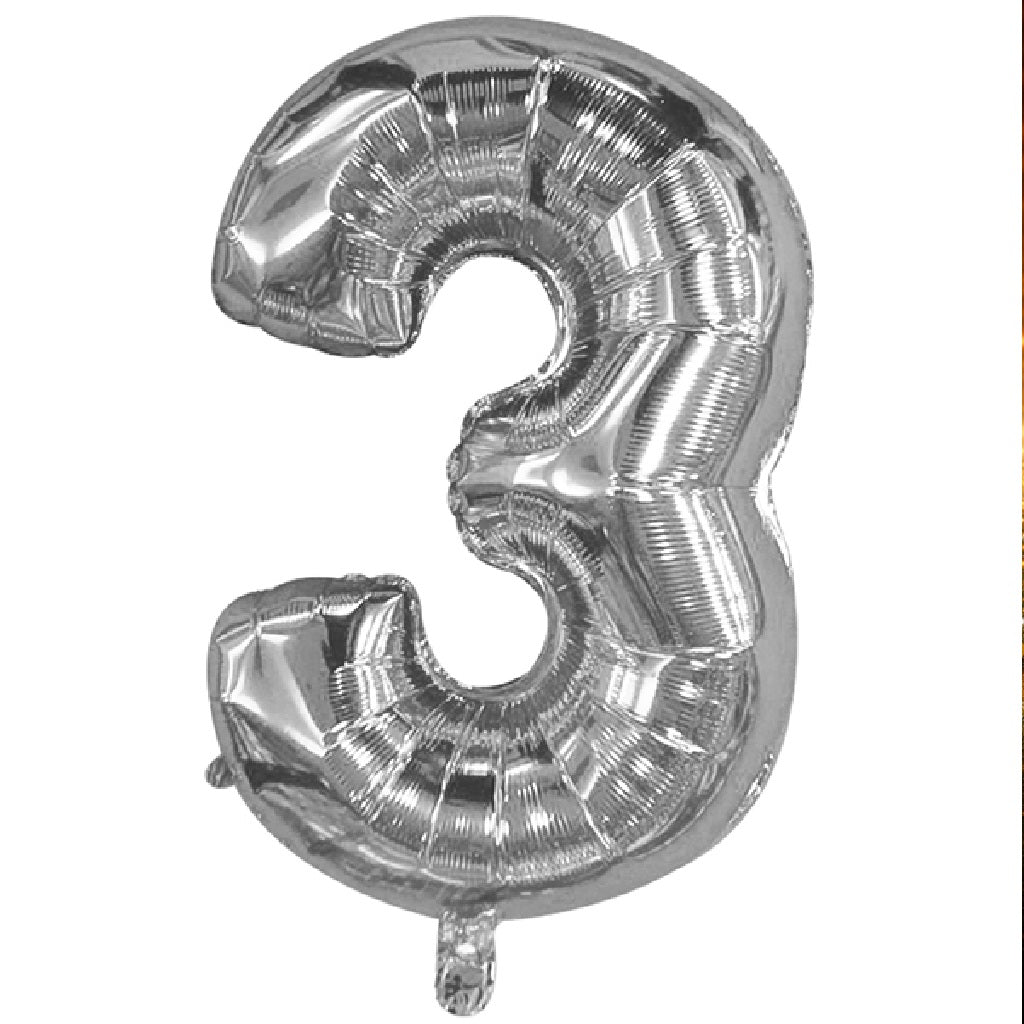 Globo Foil Número Plata 32 Pulgadas - Decoración Cumpleaños y Fiesta