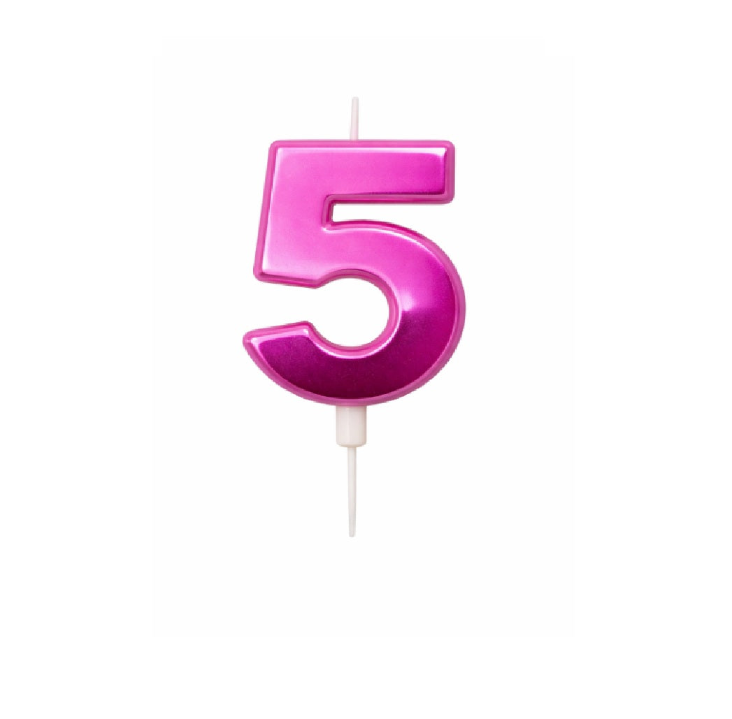 Velas Numerales Holográficas Fucsia – Velas de Cumpleaños