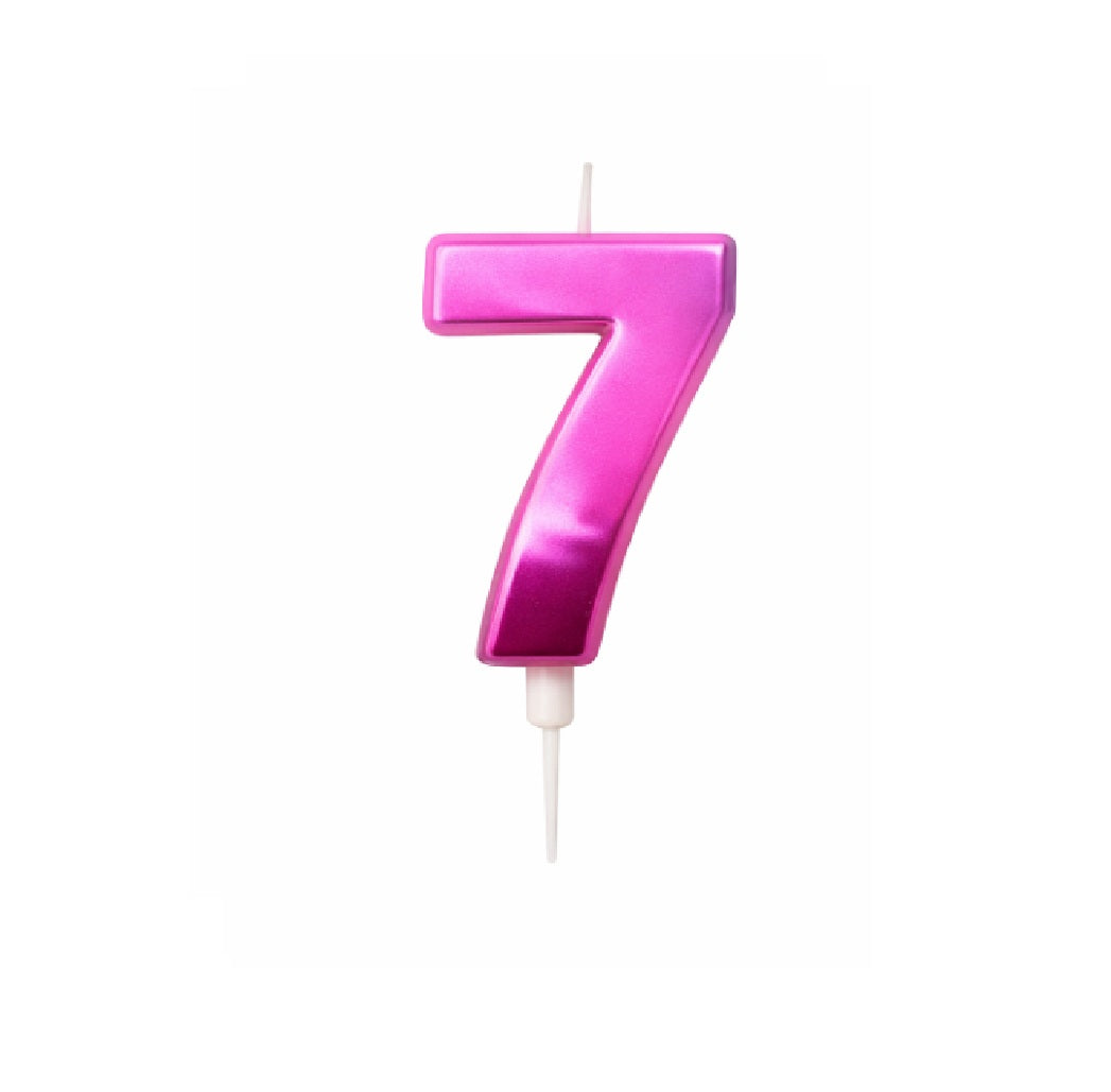 Velas Numerales Holográficas Fucsia – Velas de Cumpleaños