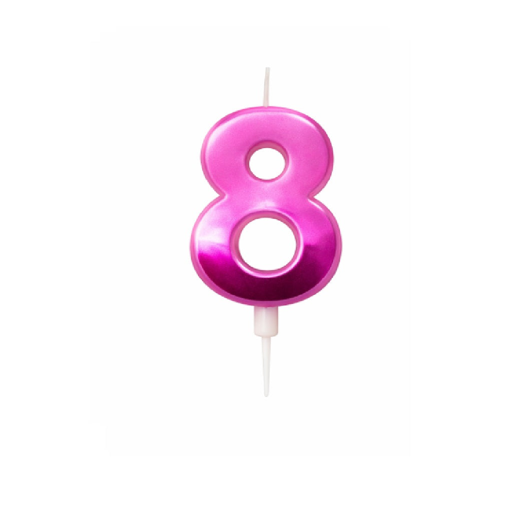 Velas Numerales Holográficas Fucsia – Velas de Cumpleaños