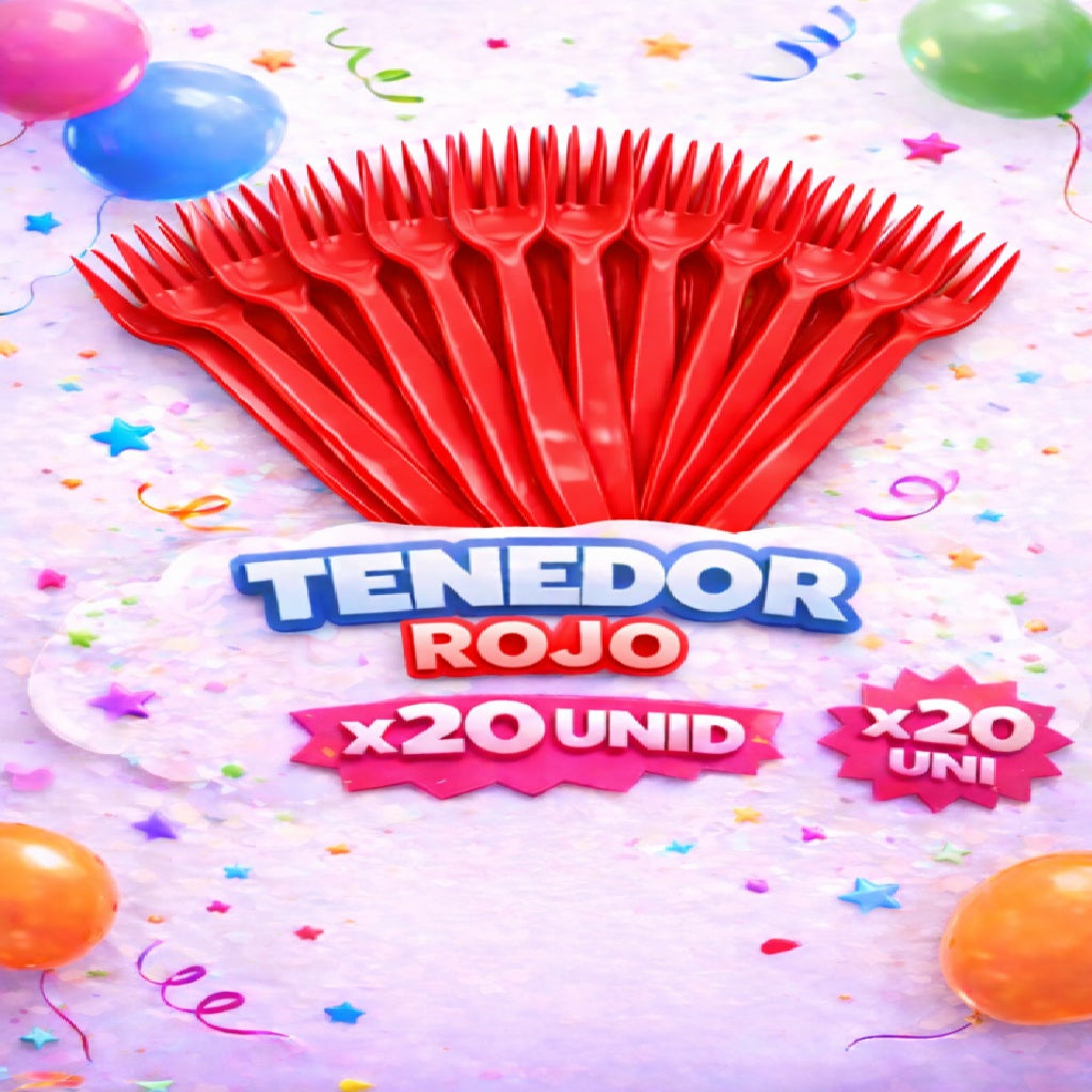 Tenedores Plásticos Desechables x20 - Cubiertos para  Cumpleaños y Fiesta