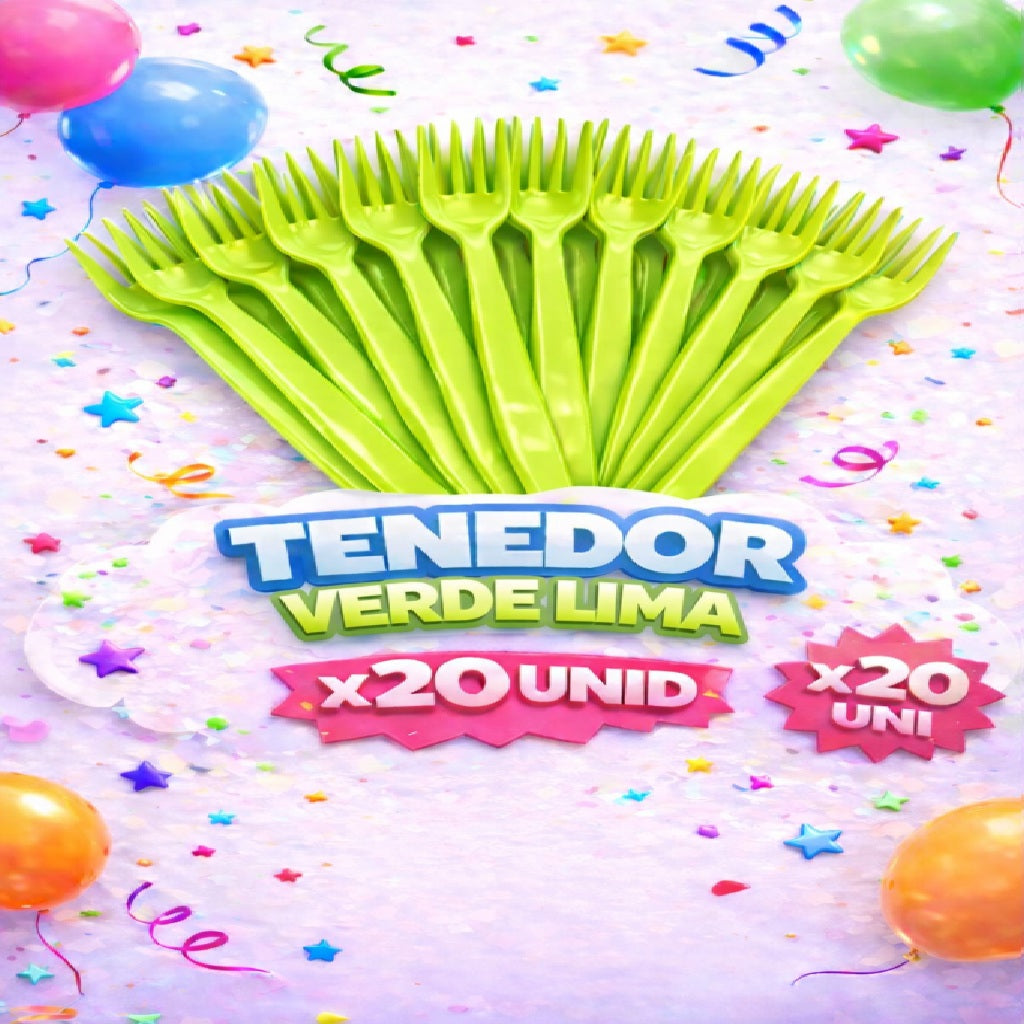 Tenedores Plásticos Desechables x20 - Cubiertos para  Cumpleaños y Fiesta