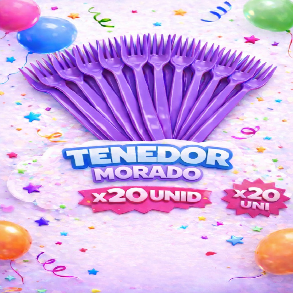 Tenedores Plásticos Desechables x20 - Cubiertos para  Cumpleaños y Fiesta