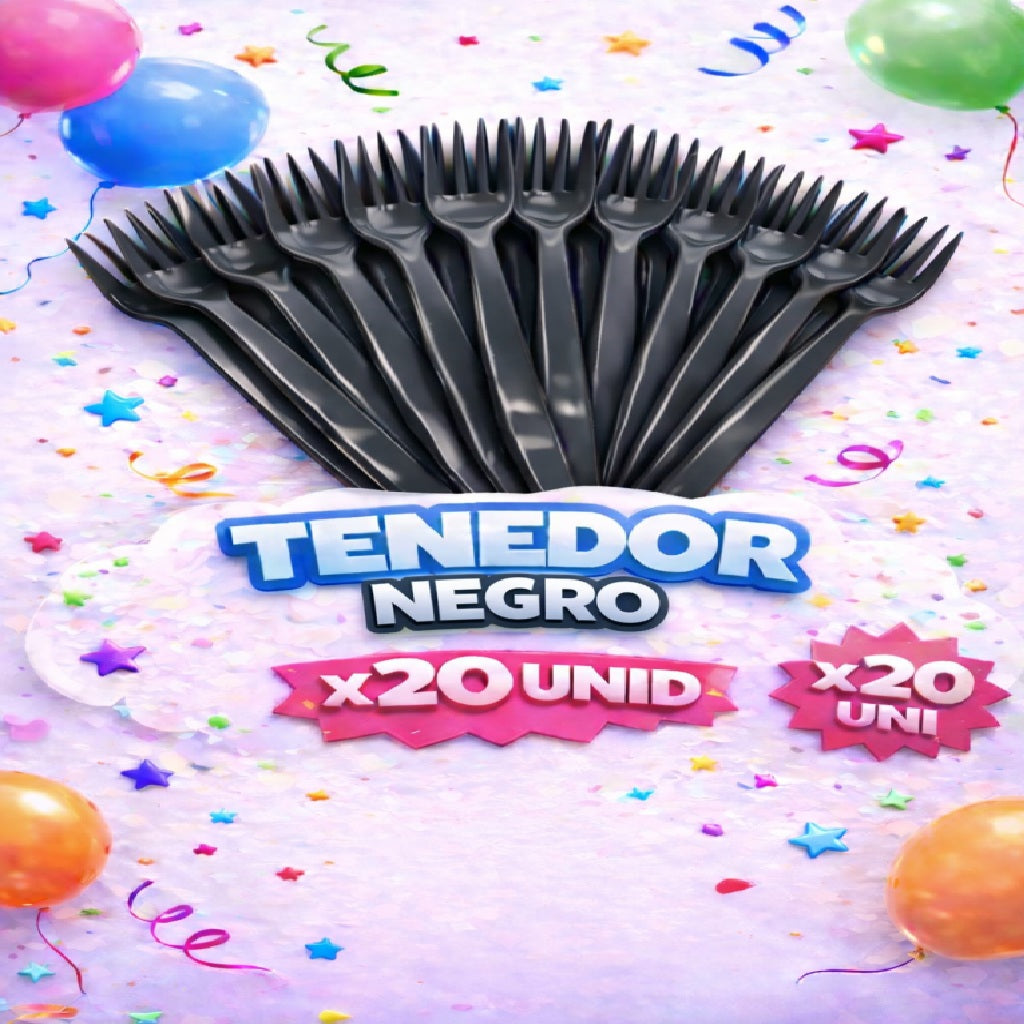 Tenedores Plásticos Desechables x20 - Cubiertos para  Cumpleaños y Fiesta