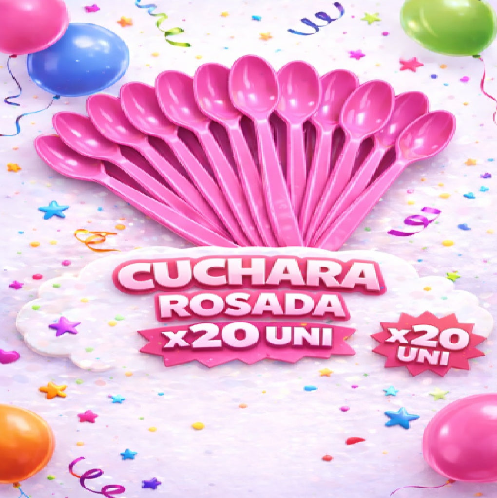 Cucharas Plásticas Desechables x20 - Cubiertos para Cumpleaños y Fiesta