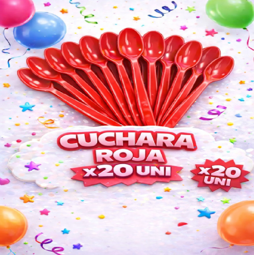 Cucharas Plásticas Desechables x20 - Cubiertos para Cumpleaños y Fiesta
