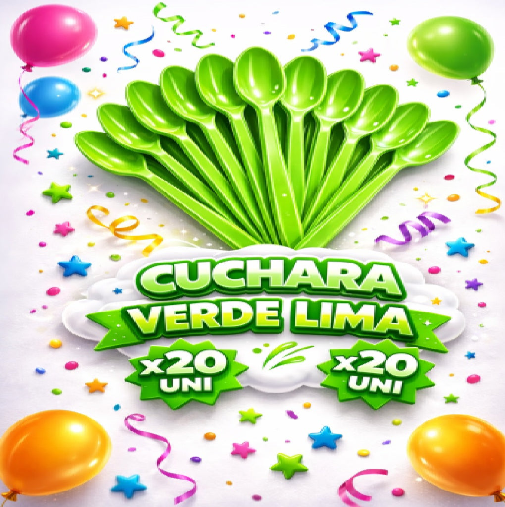 Cucharas Plásticas Desechables x20 - Cubiertos para Cumpleaños y Fiesta