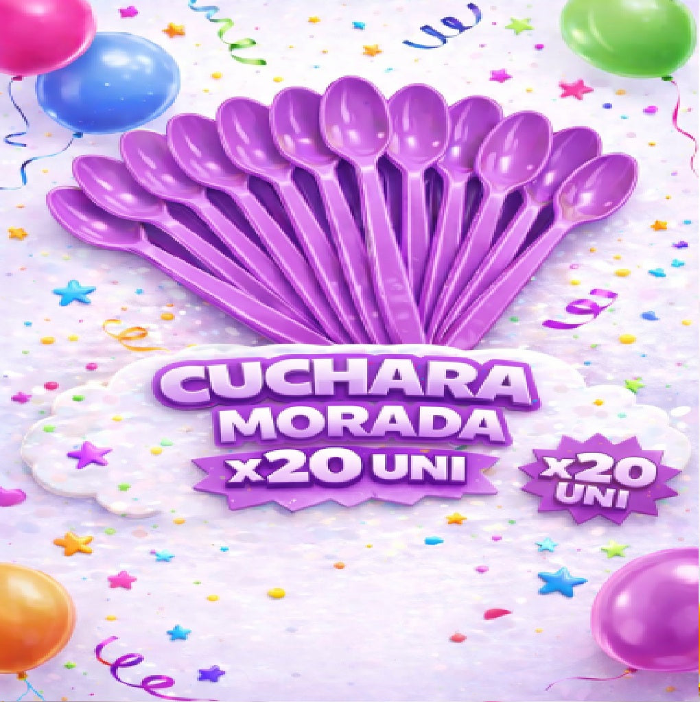 Cucharas Plásticas Desechables x20 - Cubiertos para Cumpleaños y Fiesta
