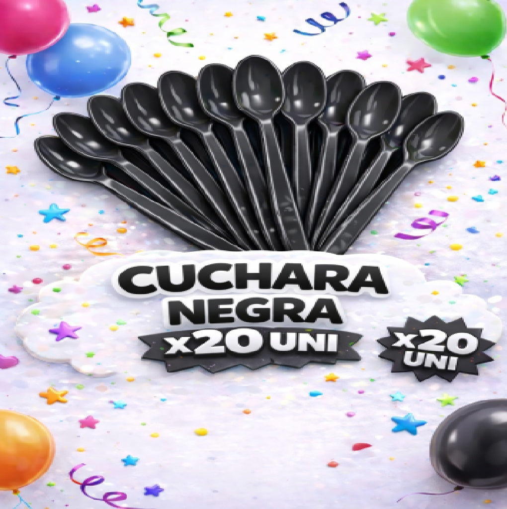 Cucharas Plásticas Desechables x20 - Cubiertos para Cumpleaños y Fiesta
