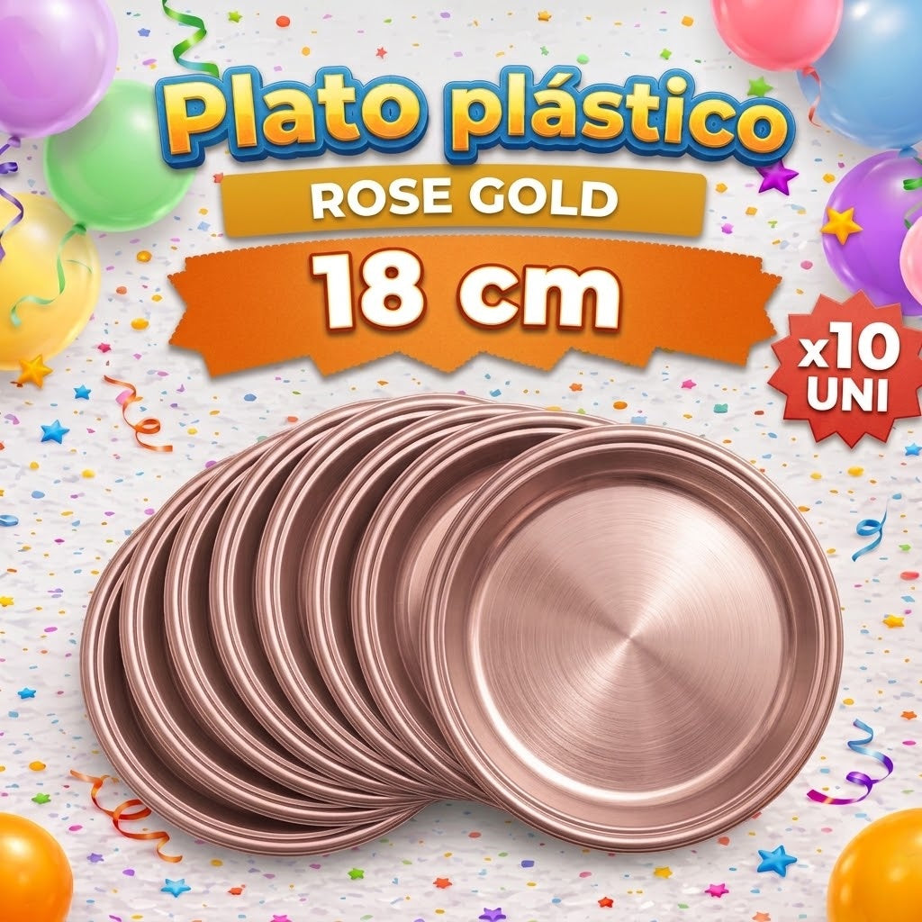 Plato Plastico Brillante x 10 Unidades – Platos para Fiesta
