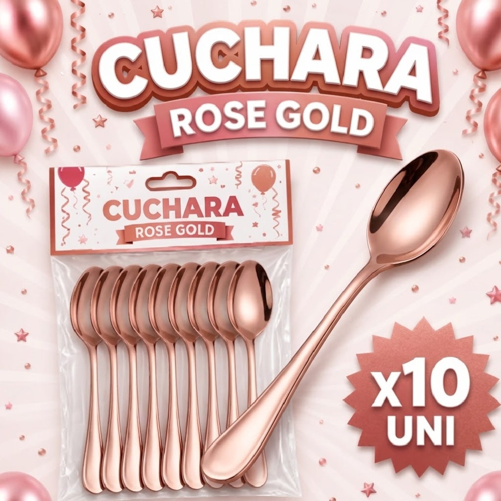 Cucharas Metalizadas Brillantes x 10 Unidades – Cucharas Metalizados para Fiesta