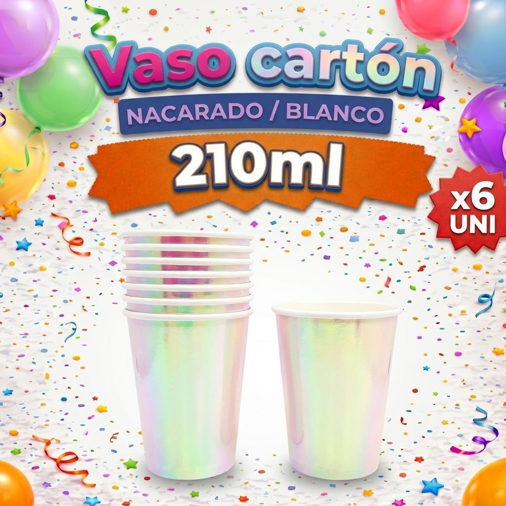 Vaso Cartón Narcarados 210 ML x 6 Unidades – Vasos para Fiesta