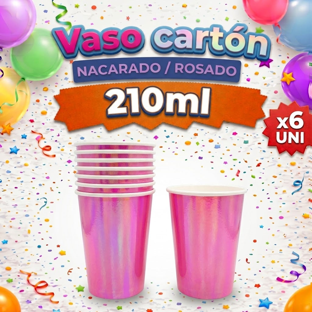 Vaso Cartón Narcarados 210 ML x 6 Unidades – Vasos para Fiesta