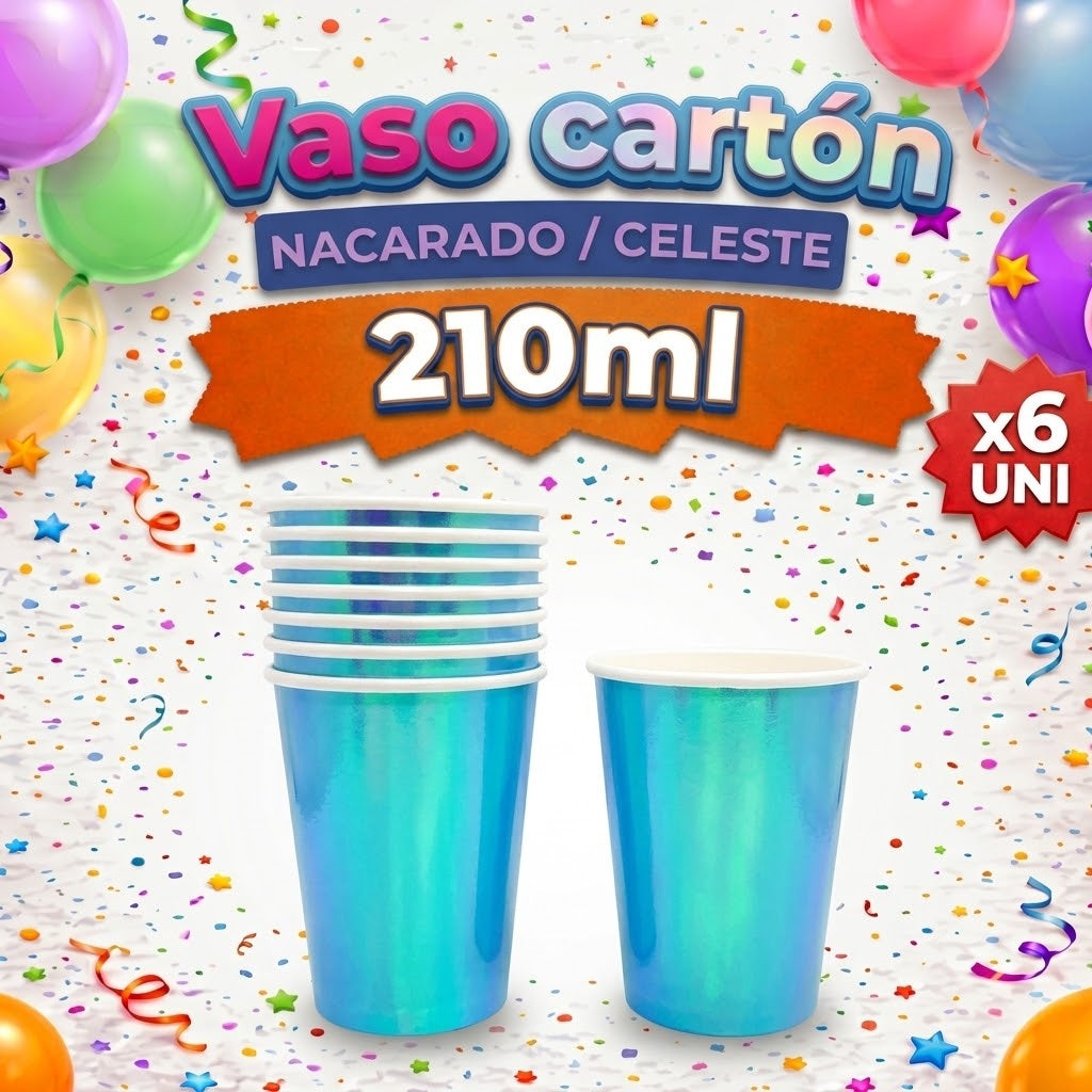 Vaso Cartón Narcarados 210 ML x 6 Unidades – Vasos para Fiesta