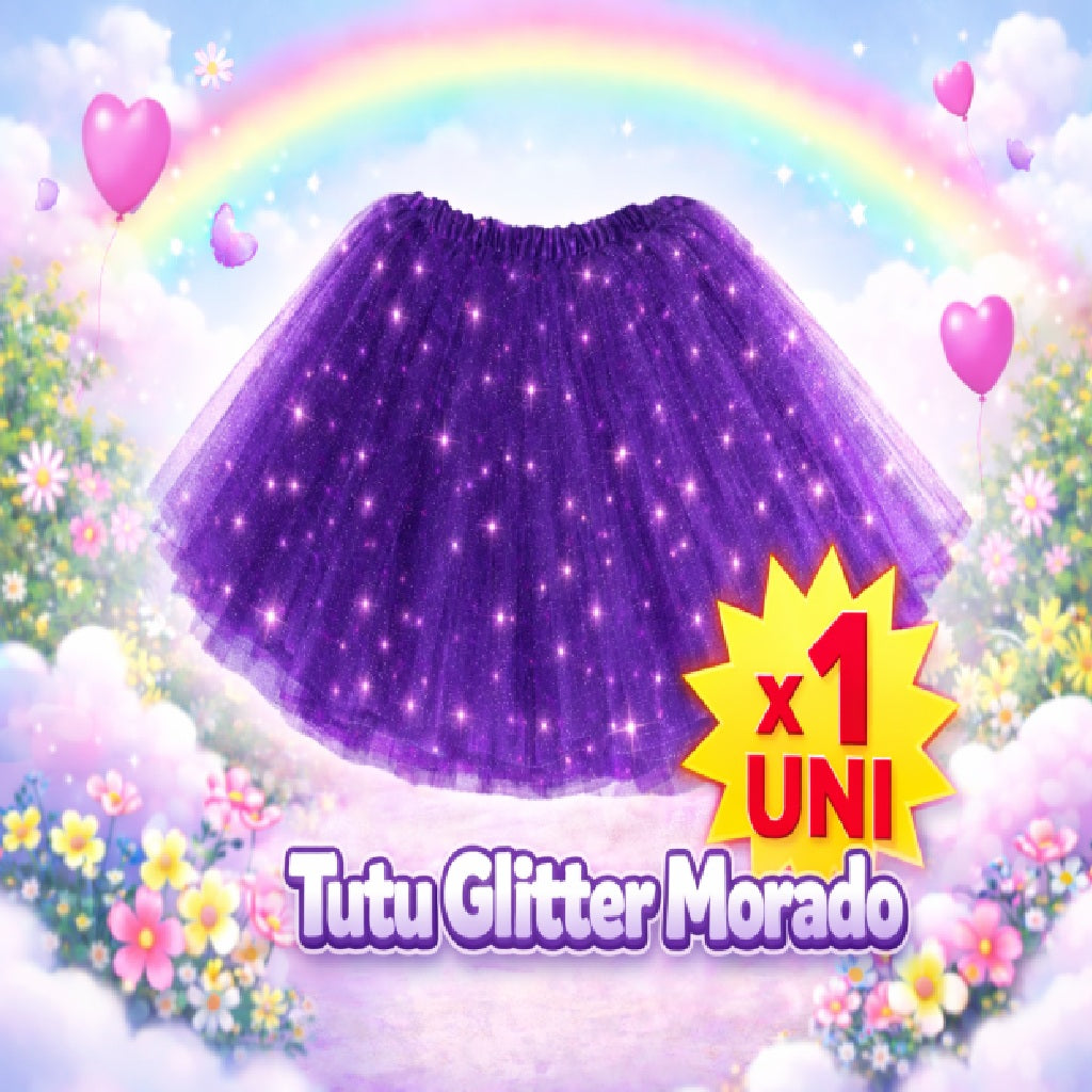 Tutu Glitter Mix – Tutu Brillante para Disfraz Infantil