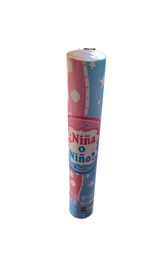 Cañón Confeti 30 cm Revelación de Sexo Niña - Confeti Rosado